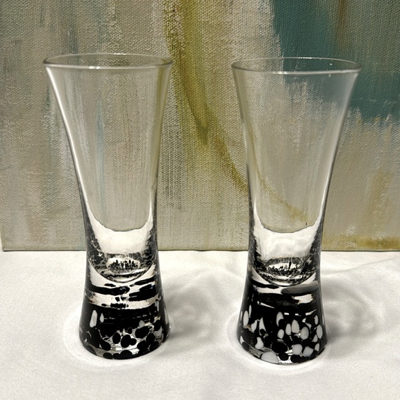 Vintage Tequila Rose Murano Style Shot Glass Set of 2 - Picture 1 of 3